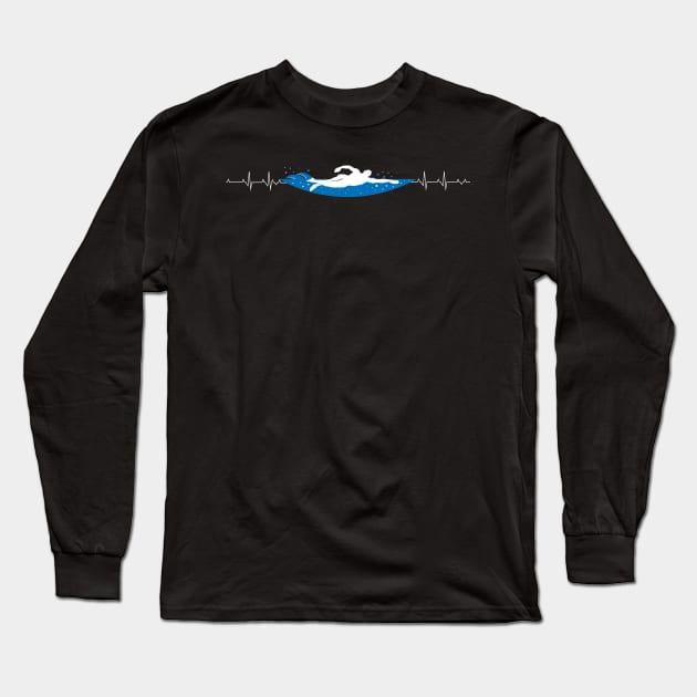 Swimming heartbeat Long Sleeve T-Shirt by captainmood